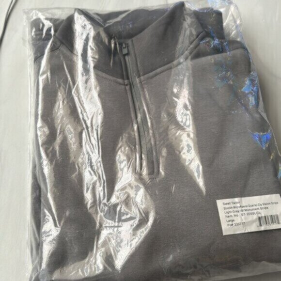 NWT Swet Tailor Men's Gray Pullover Stretch Microfleece Quarter Zip Size Large - Picture 7 of 7